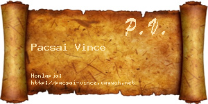 Pacsai Vince névjegykártya