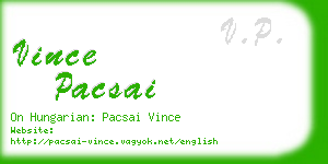vince pacsai business card